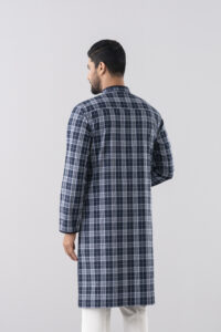 Navy Check Panjabi back