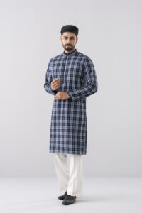 Navy Check Panjabi front2
